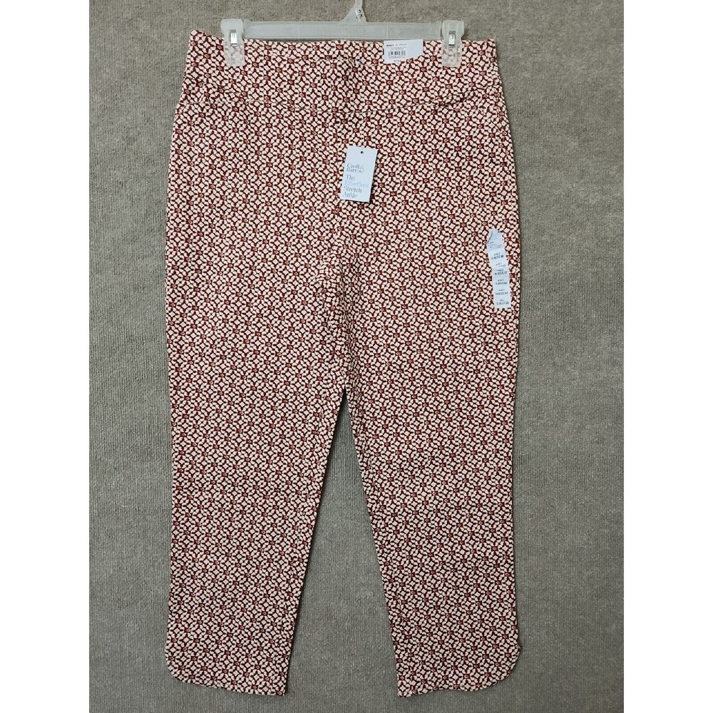 Croft Barrow Effortless Stretch Ankle Pants Womens 4 Maroon Pull On NEW